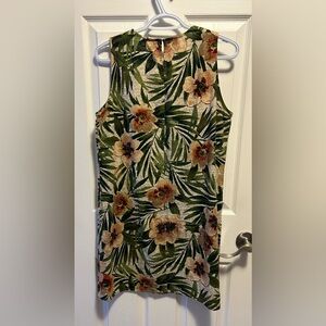 Anne Klein Linen Viscose Tropical Floral Mini Dress